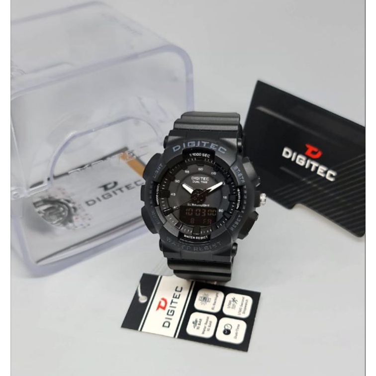 Digitec DA 3035 Original Jam tangan wanita Digitec 3035 Dualtime strap Rubber water resist