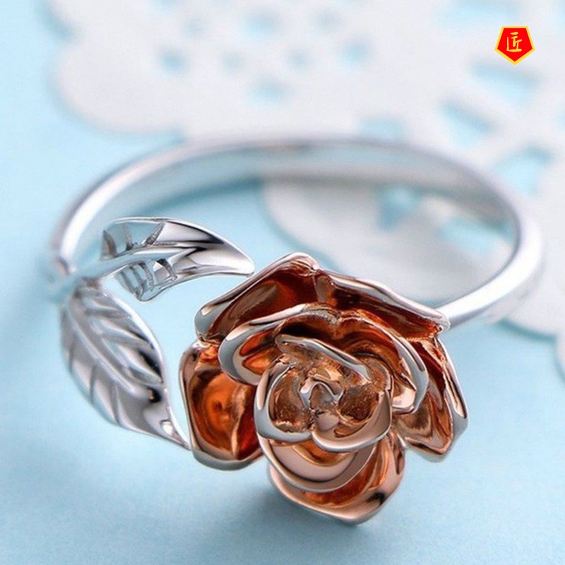 [Ready Stock]Rose 925 Silver Ring Elegant Fashion Korean Style