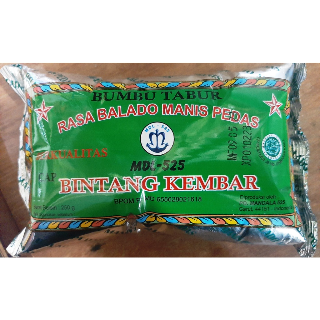 

Bumbu Tabur Cap Bintang Kembar Rasa Balado Manis Pedas Kemasan 250 Gram