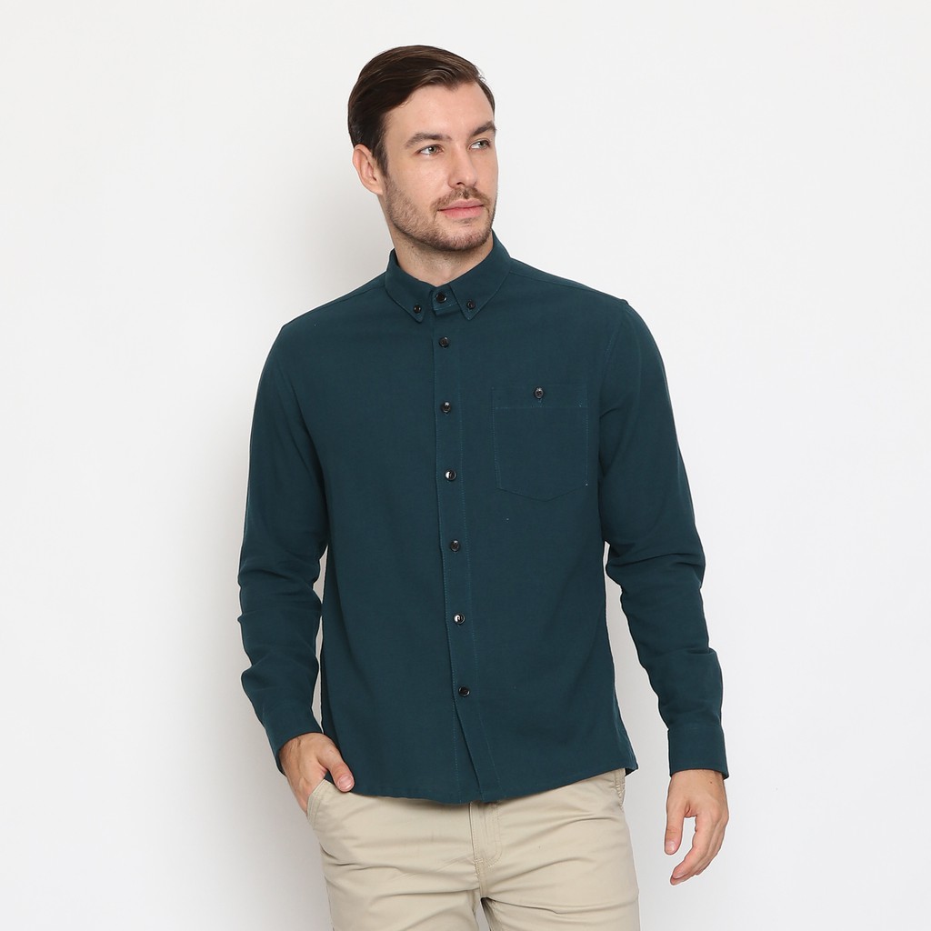 

17Seven Original Kemeja Polos Pria Lengan Panjang 0159-HIJAU