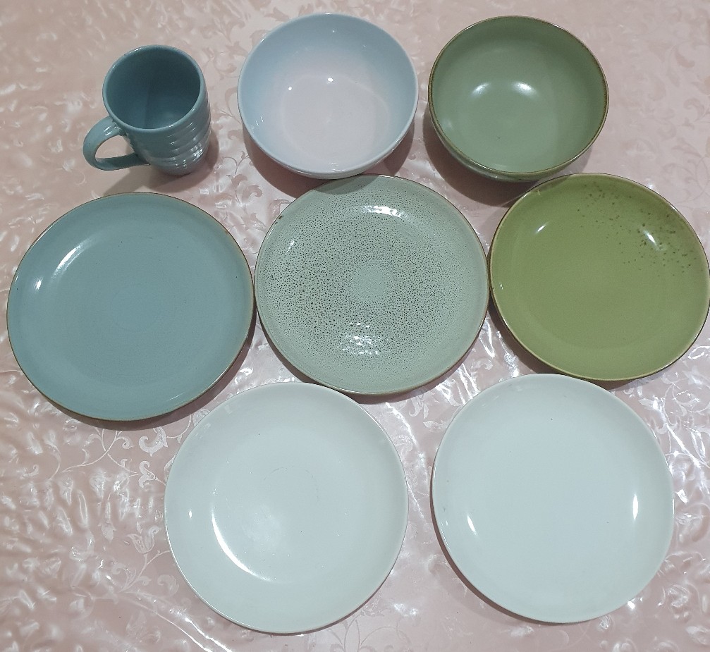 1 Set Piring Mangkuk Adinda / Piring Mangkuk Bundle / Piring Keramik Murah