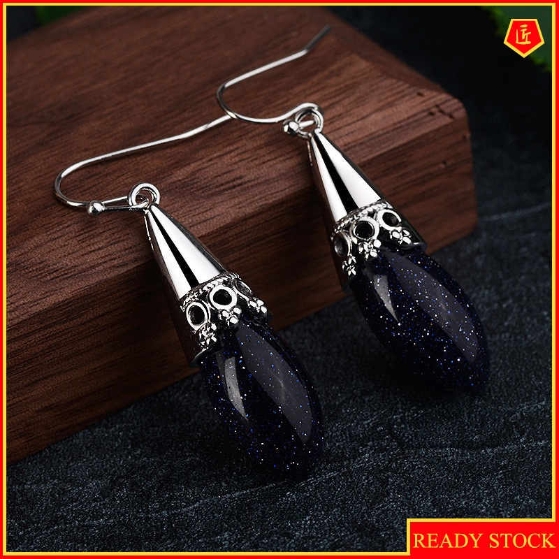 [Ready Stock]Luxury Exaggerated S925 Silver Celestite Earrings