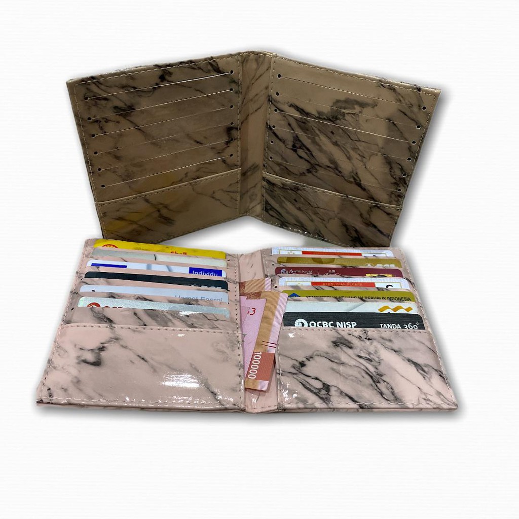 LUXTHER - NEW!! BOOK CARD / CARD HOLDER MARBLE LEATHER