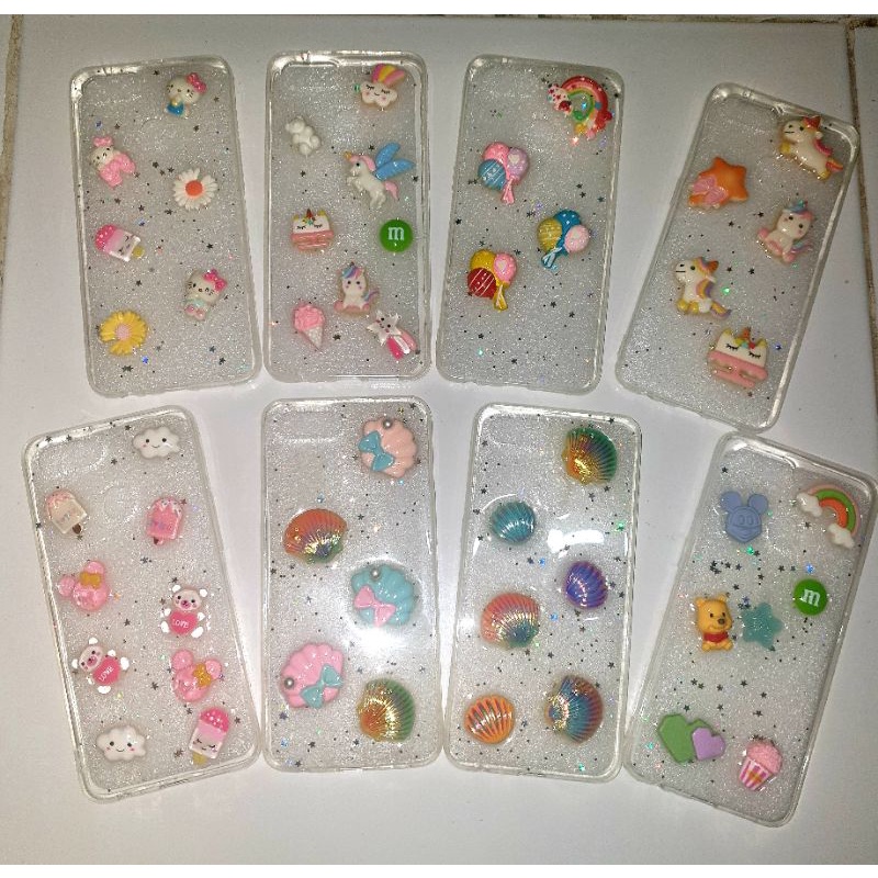 case gliter karakter lucu winnie the pooh flower hello kitty unicorn bear aesthetic oppo f9/a12/a5s/