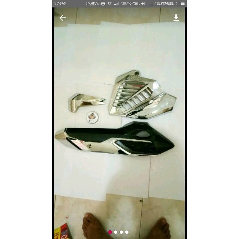 cover tutup radiator vario techno 150 plus tutup knalpot chrome