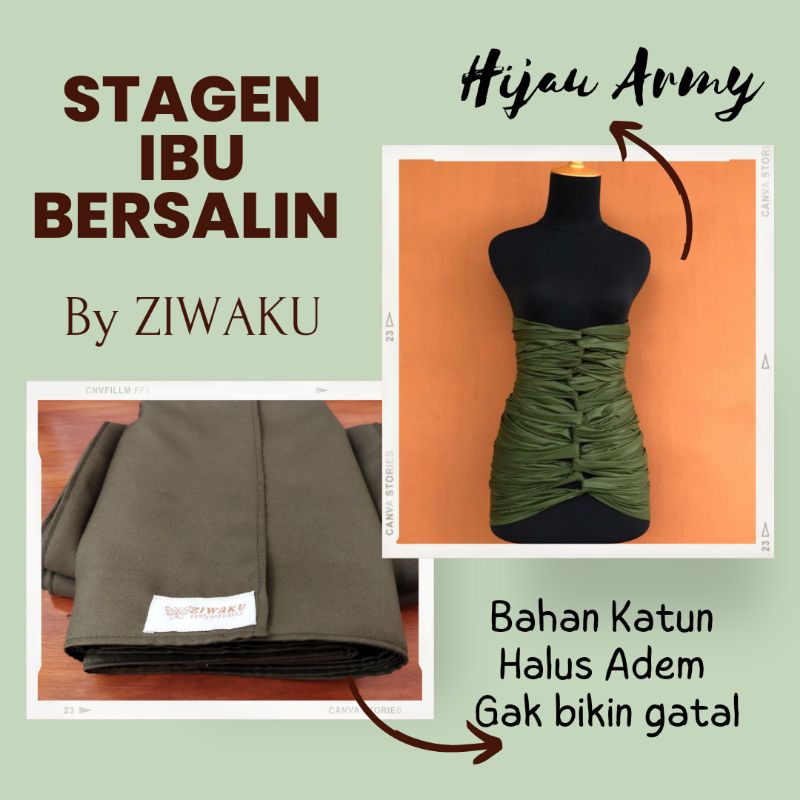 Bengkung Ibu Melahirkan ZIWAKU / BELLY BINDING / Stagen Angkin / Bengkung Andien