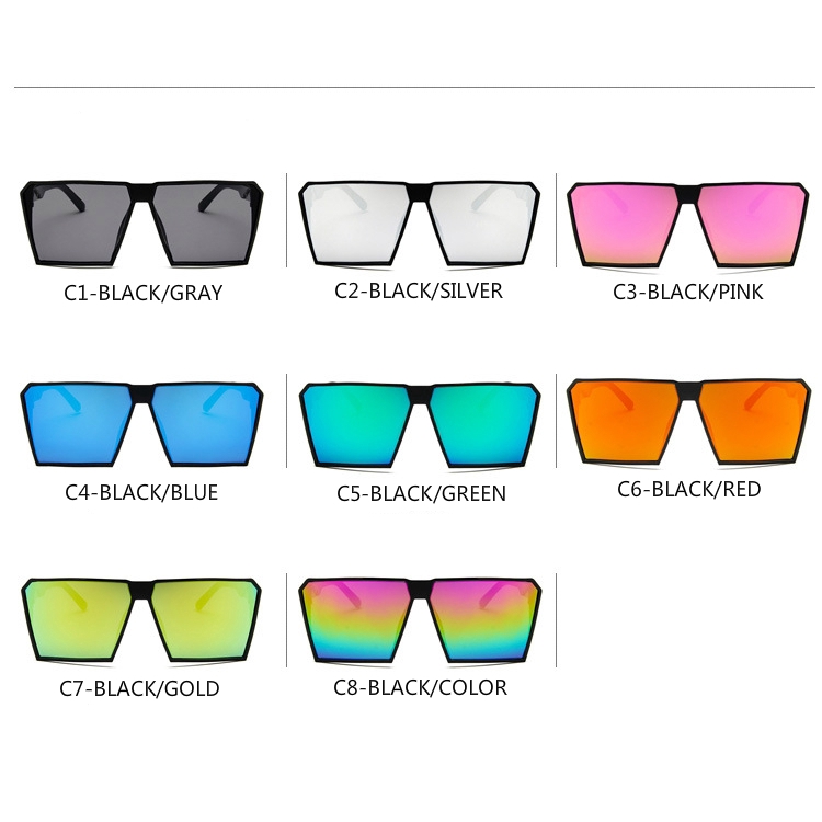 Square large frame fashion men and women personality sunglasses