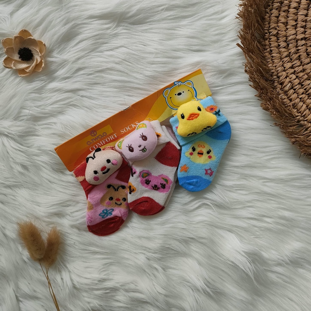 kaos kaki bayi motif boneka boy / girl