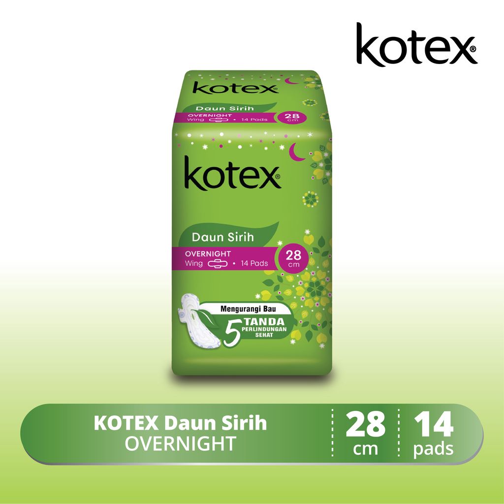 Kotex Daun Sirih Overnight 28Cm 14s
