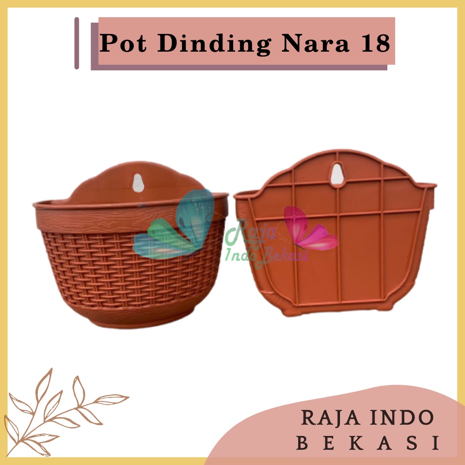 Pot Dinding Nara 18 Merah Bata Merah Coklat Terracota Terracotta Pot Dinding Tempel Tempel Dekorasi Bunga Hias Unik Panjang Kecil Rotan Gantung Pagar Murah Grosir  Pot Dinding Tempel Anyam Nara CJP 18 &amp; 20