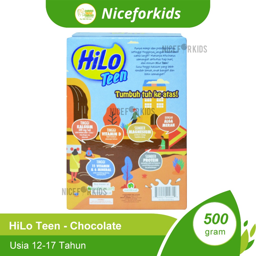 HiLo Teen 500gr Susu Pertumbuhan Remaja 12-17 Tahun Susu Tinggi Kalsium dan Rendah Lemak