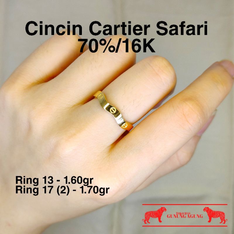 New Collection Cincin Cartier Safari Emas Asli Kadar 700/16K Viral Kekinian Toko Mas Bekasi