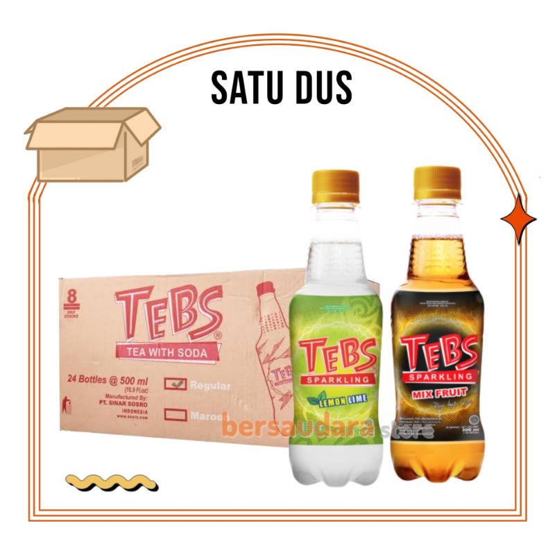 

TEBS PET/Botol Sparkling Lemon Lime dan Mix Fruit 300ml satudus isi 12