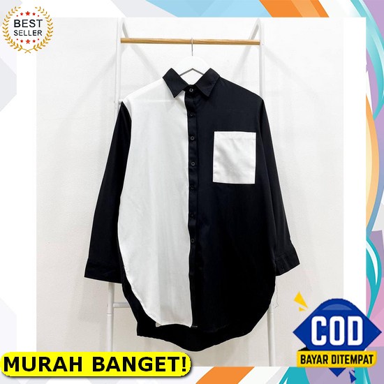 [Ld 120] Kemeja Wanita Casual Amelia Bahan Rayon Polos Premium Size Jumbo - Atasan Wanita Lengan Pan