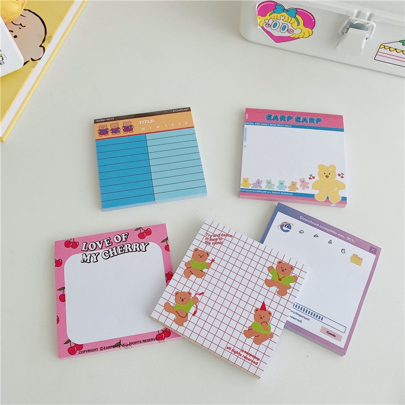 25 Lembar Buku Catatan / Diary Motif Kartun Beruang Lucu