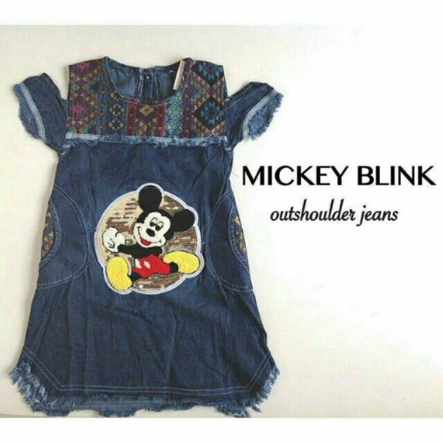 Mickey Blink Jeans Dress Anak