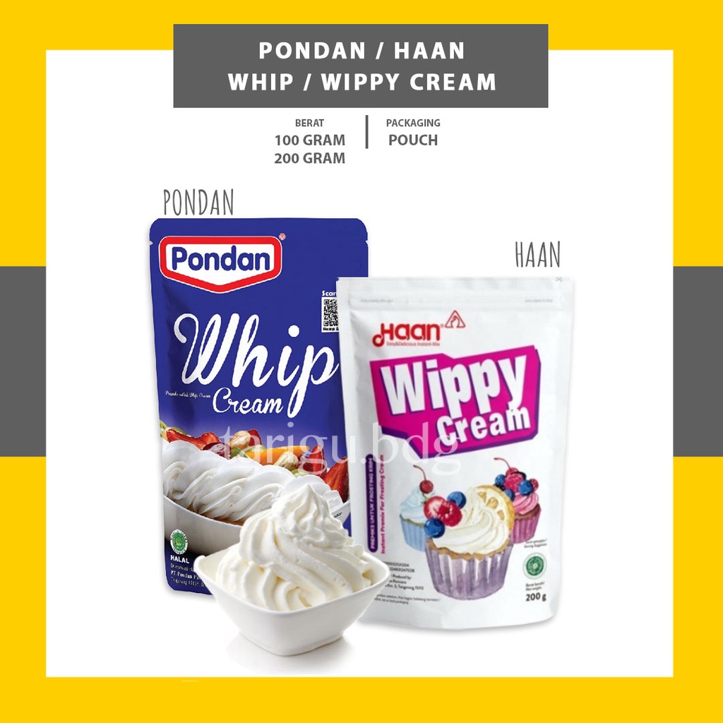 WIPPY CREAM HAAN PONDAN BIOBIANCA 100GR-250GR - WHIP CREAM INSTANT POWDER - WHIP KRIM BUBUK - TOPPING CREAM - TOPING KRIM