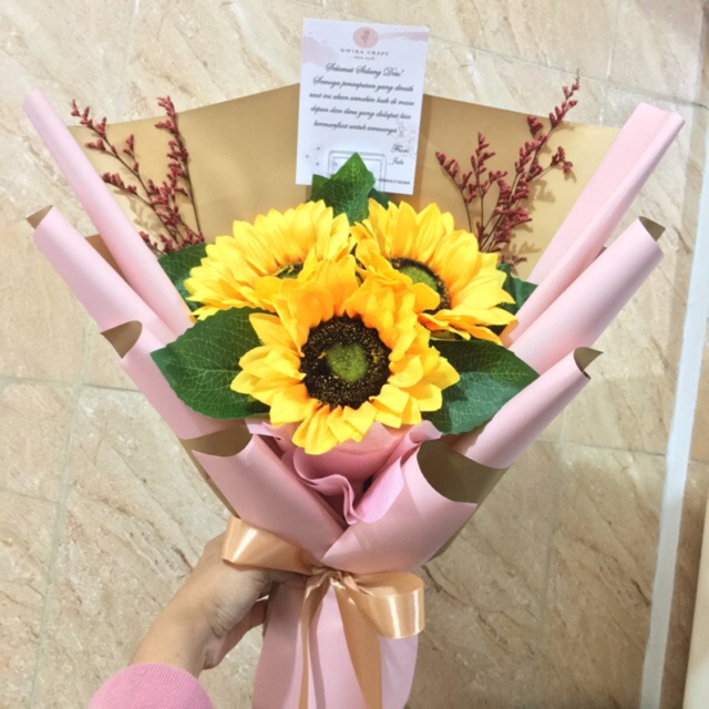 Bunga Matahari / Buket bunga / Bunga Artificial / buket palsu / buket bunga wisuda