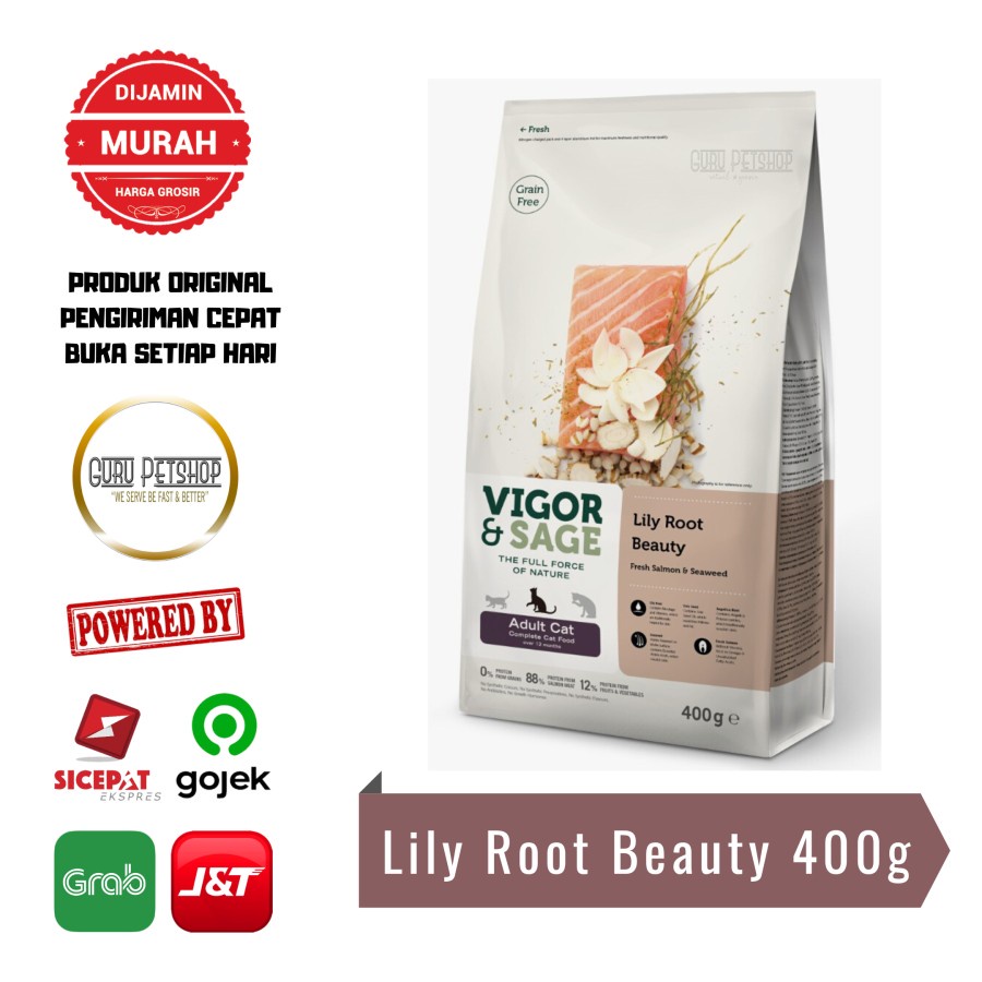 Vigor &amp; Sage Lily Root Beauty Adult Cat Food 400 Gr Vigor Sage Beauty