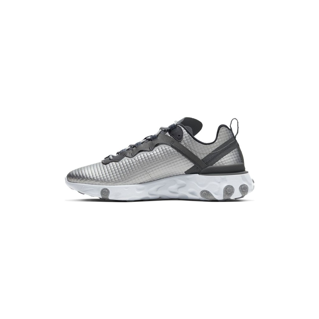 NIKE REACT ELEMENT 55 PRM METALLIC SILVER BLACK PURE PLATINUM US 12 EUR 46 US12 EUR46 BNIB ORIGINAL