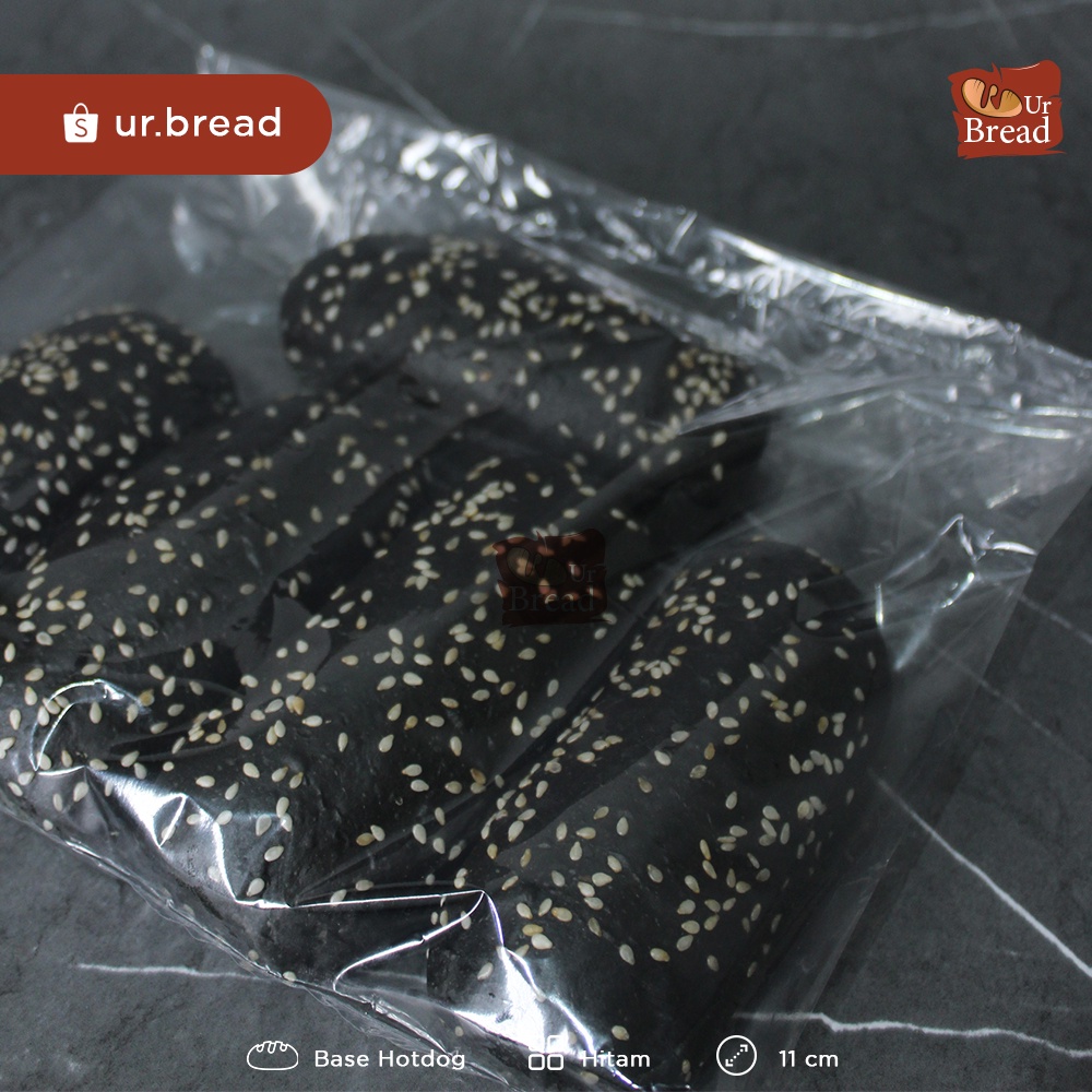 Roti Hotdog Warna Hitam 11cm isi 5 | Base Hotdog (Long Burger) 11cm