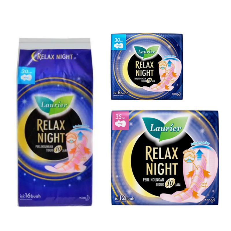 Laurier Relax Night Wing Pembalut wanita panjang / malam