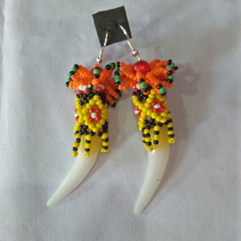 anting taring dayak kalimantan