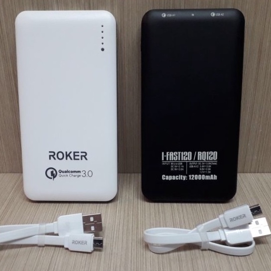 Power Bank ROKER I-Fast120 QUALCOMM 3.0A Quick Charge REAL 12000mAh