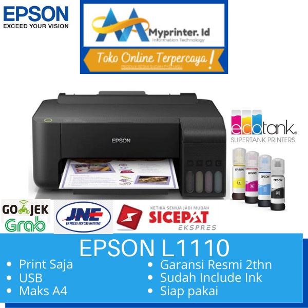 Printer Epson Eco tank L1110 / EPSON L1110 pengganti L310 print Only