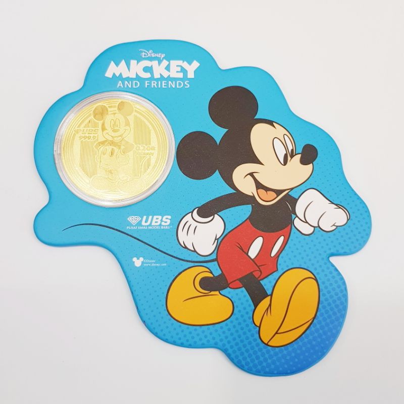 LOGAM MULIA UBS MICKEY MOUSE 0.2 GR KADAR 99.99% - KOIN EMAS MICKEY MOUSE