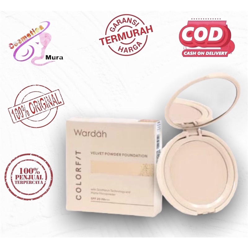 [ bedak padat + foundation ] ada Kaca - WARDAH Colorfit Velvet Powder Foundation SPF20 PA+++