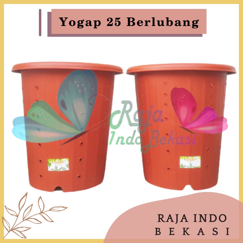 Pot Yogap YPT 25 Putih Bening Transparan Merah Bata Merah Coklat Terracota Terracotta Berlubang