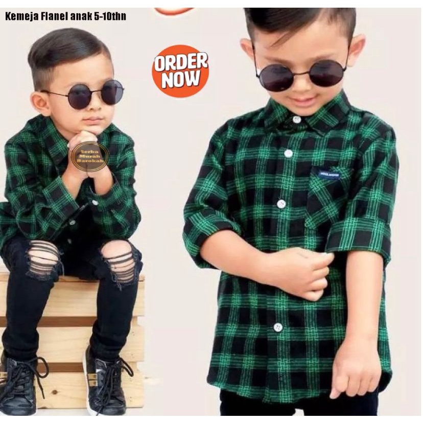 MURAH Kemeja Flanel Anak Laki - Laki Terbaru 2021 umur 5 - 10 Tahun / Kemeja Pendek Anak Tanggung / 