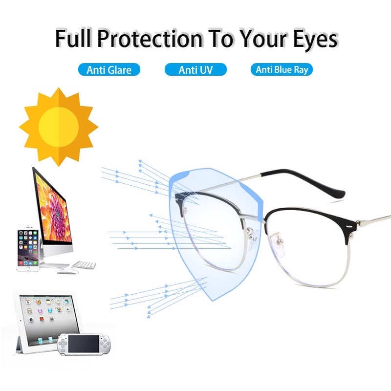 Kacamata Lensa Photocromic 2 In 1 Anti Radiasi Wanita Pria 1924 Kacamata Komputer Anti Silau Blue Ray Radiasi Korea KC010 (PTC002)-3