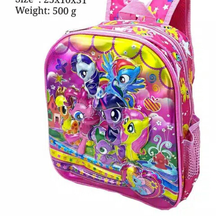 Tas lampu musik anak tas sekolah anak tas pony import + rain cover