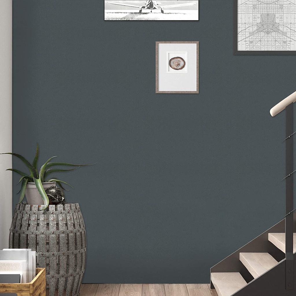 Wallapper Dinding Polos Dark Grey 8m s/d 9m x 45cm