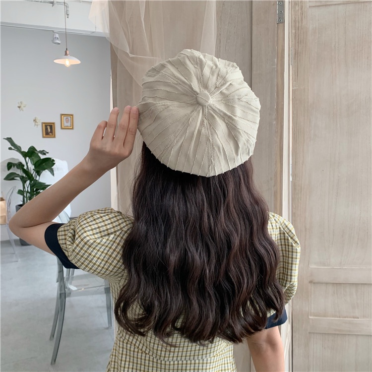 TBLI topi beret aksen line kain high quality baret hat painter import korea jepang