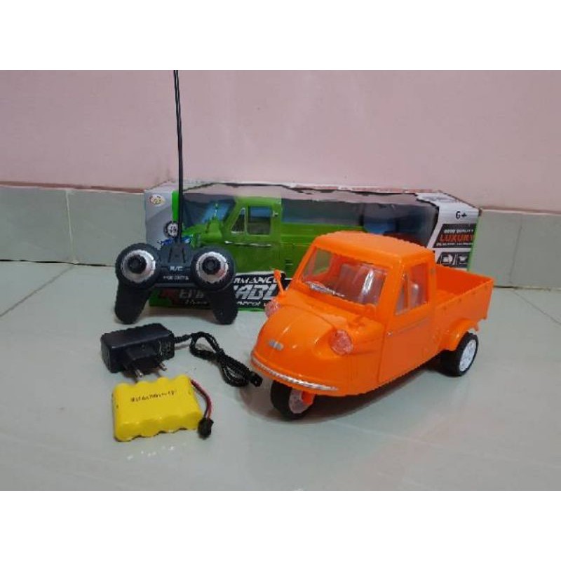 Mainan Bemo Remote Control - Rc Car Mobil Pickup Bajaj Anak Edukatif