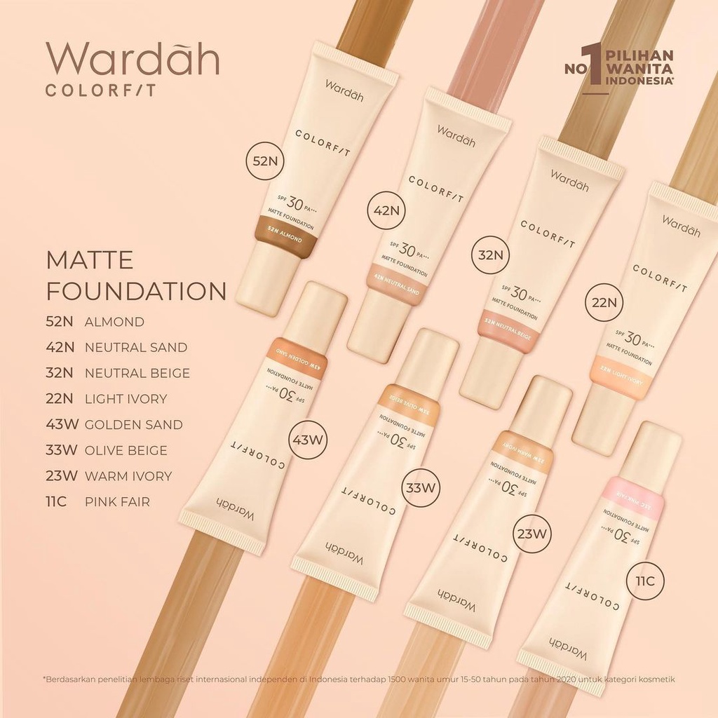 WARDAH COLORFIT MATTE FOUNDATION SPF30 PA+++ | Foundation 25ML