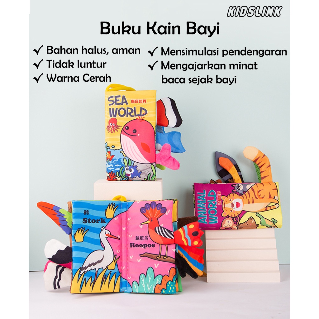 Buku Kain Bayi Cloth Book Baby Cerita Buku Bantal Bunyi Mainan Edukasi