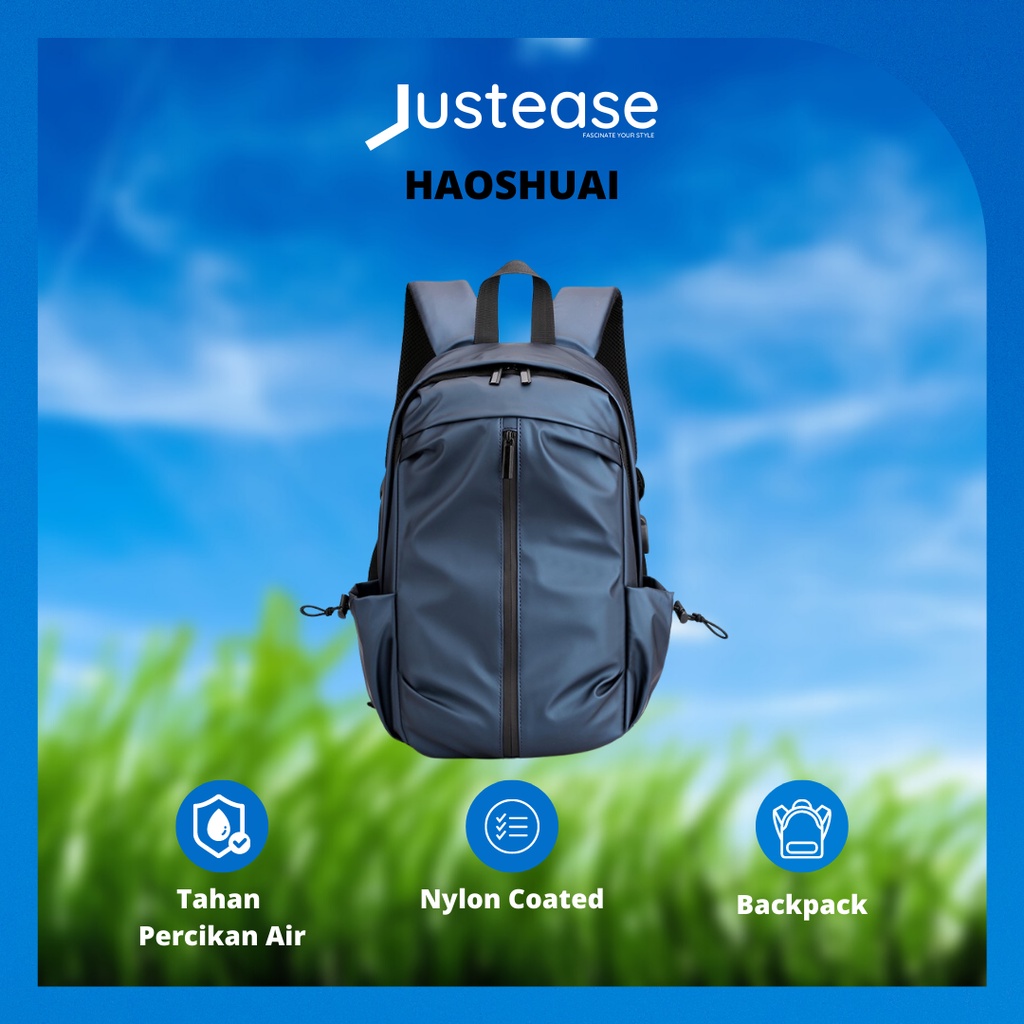 HAOSHUAI 3397 Tas Ransel Pria Tas Backpack Korea Pria Waterproof Original Justease