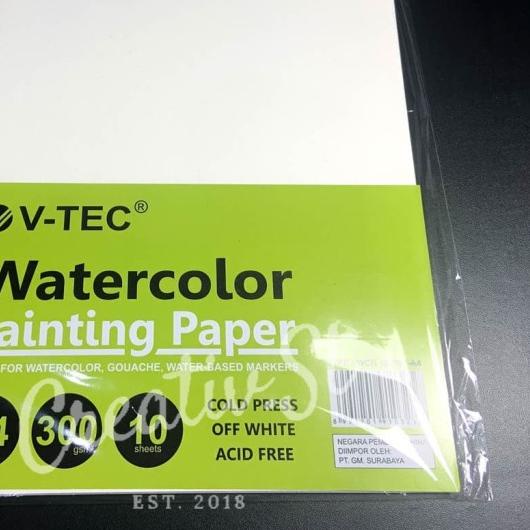 

☂ V-tec A4 Watercolor Paper Sheets 300 GSM Cold Press ♚
