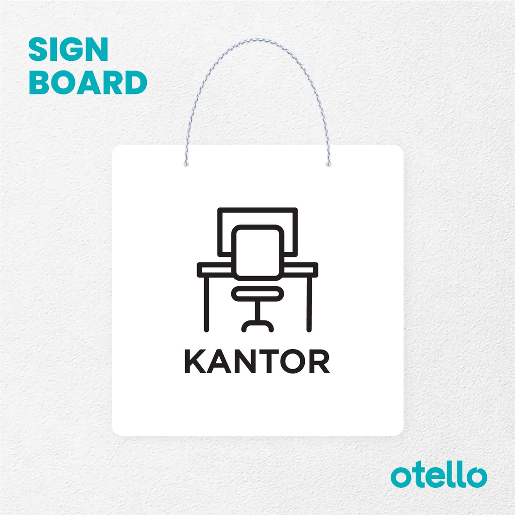 Otello Signage Kantor Signage Board Acrylic Papan Gantung Label Akrilik Rantai Petunjuk Toko Modern Minimalist Kafe Restoran Kantor Gedung Cafe