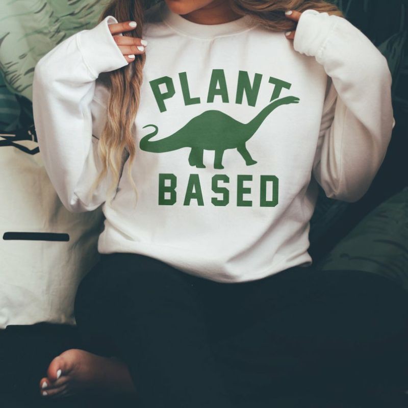 S - XXXXXL(6XL) Sweater DINO Plant Based Sweatshirt BRONTOSAURUS Sweater Dinosaur BIGSIZE OVERSIZE