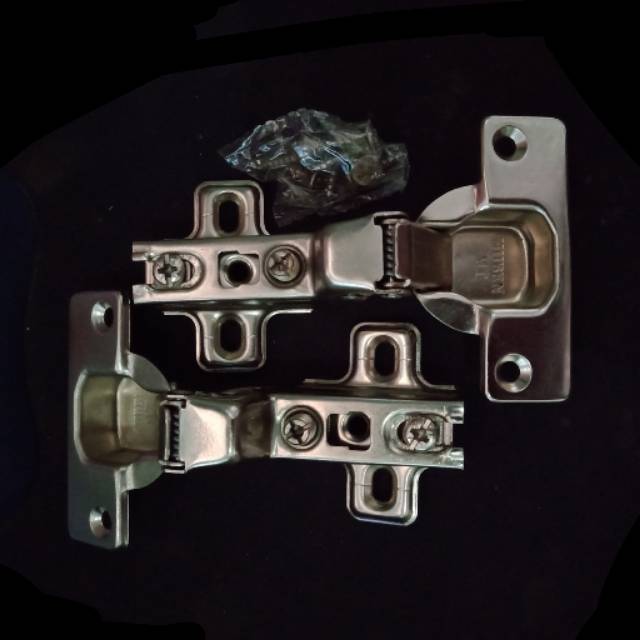 Engsel Sendok 10 Cm Lurus Bengkok Putih Stainless Chrome Pintu Laci Cabinet Dapur