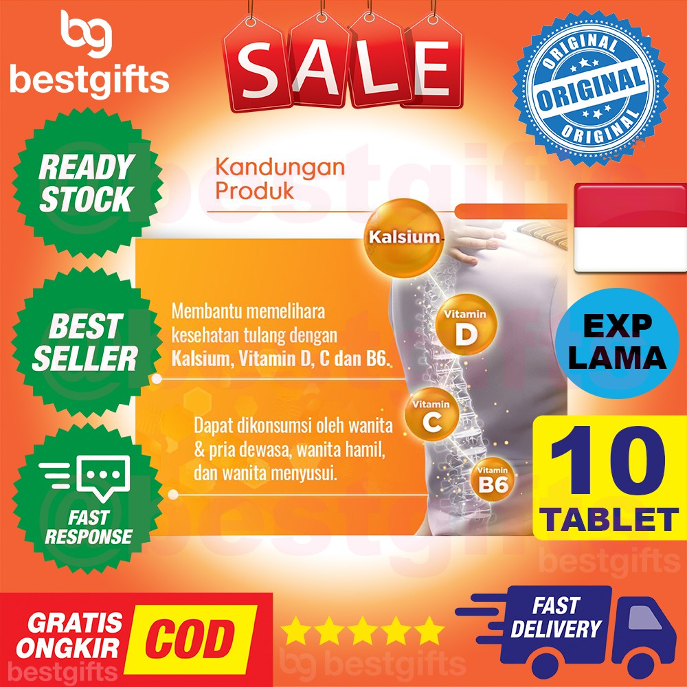 CDR CALCIUM D  VITAMIN VIT C D B6 SUPLEMEN IMUN KEKEBALAN DAYA TAHAN TUBUH RASA JERUK ORANGE