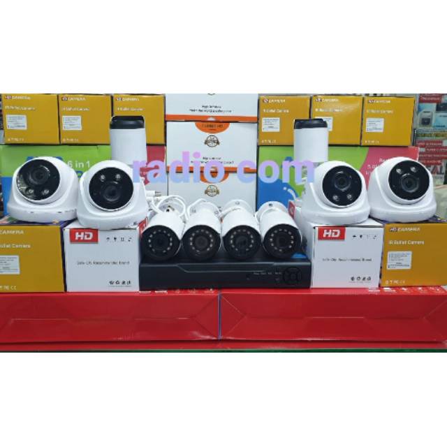 Paket cctv 10 camera 5mp 1080p turbo ir sony