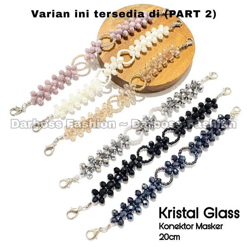 (PART 1 KN) Konektor Masker Kristal Mutiara / Konektor Hijab Mutiara kristal / Pengait masker headloop / Konektor Kristal bening / Konektor Mutiara