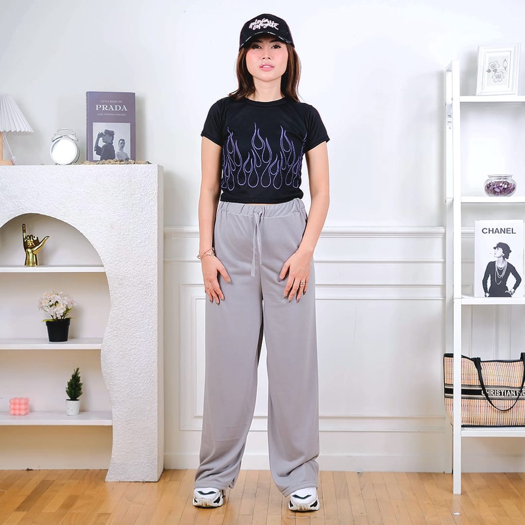 BEFAST - ZEC OOTD Wanita Celana Panjang NICHA / Riley Comfy Kulot Nyaman Full Karet / Celana Panjang Kekiniaan Remaja / Celana Kulot Terlaris / Kulot Polos Casual / Celana Panjang Bahan Adem / Outfit Remaja Temurah