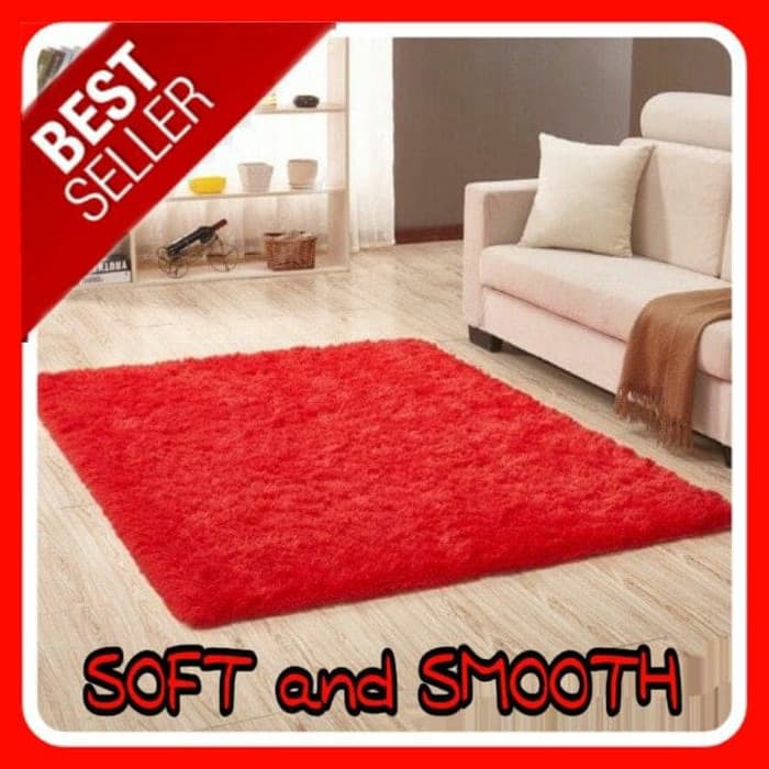 Karpet Bulu lantai Korea Shaggy Karpet Velvet Yoga Anti- Skid 100x150